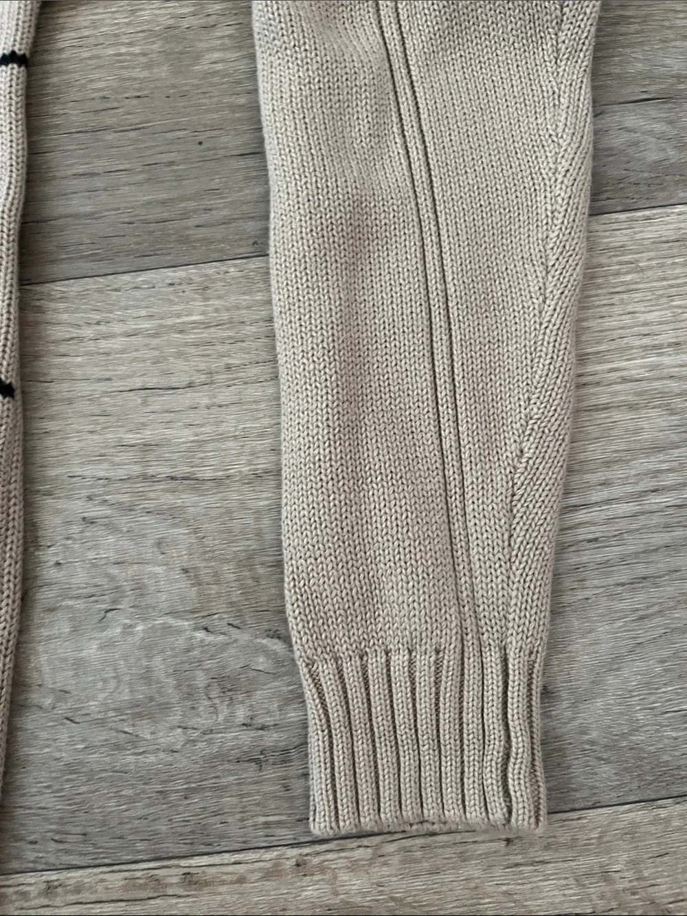 Vintage Haggar Beige Crewneck Cable-Knit Windowpane Sweater 100% Cotton Size M